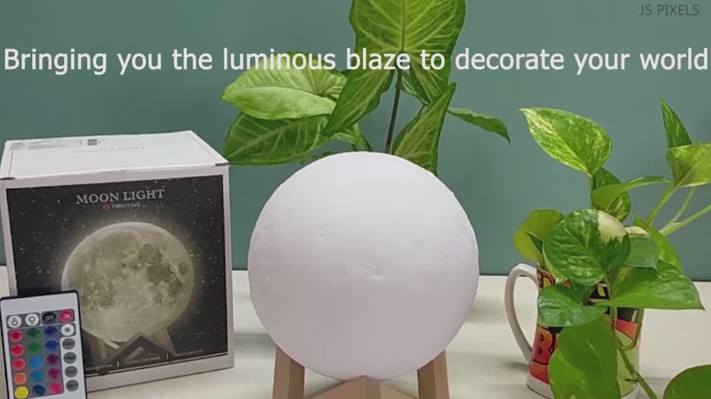 Lámpara Luna 3D — 16 Colores con Mando