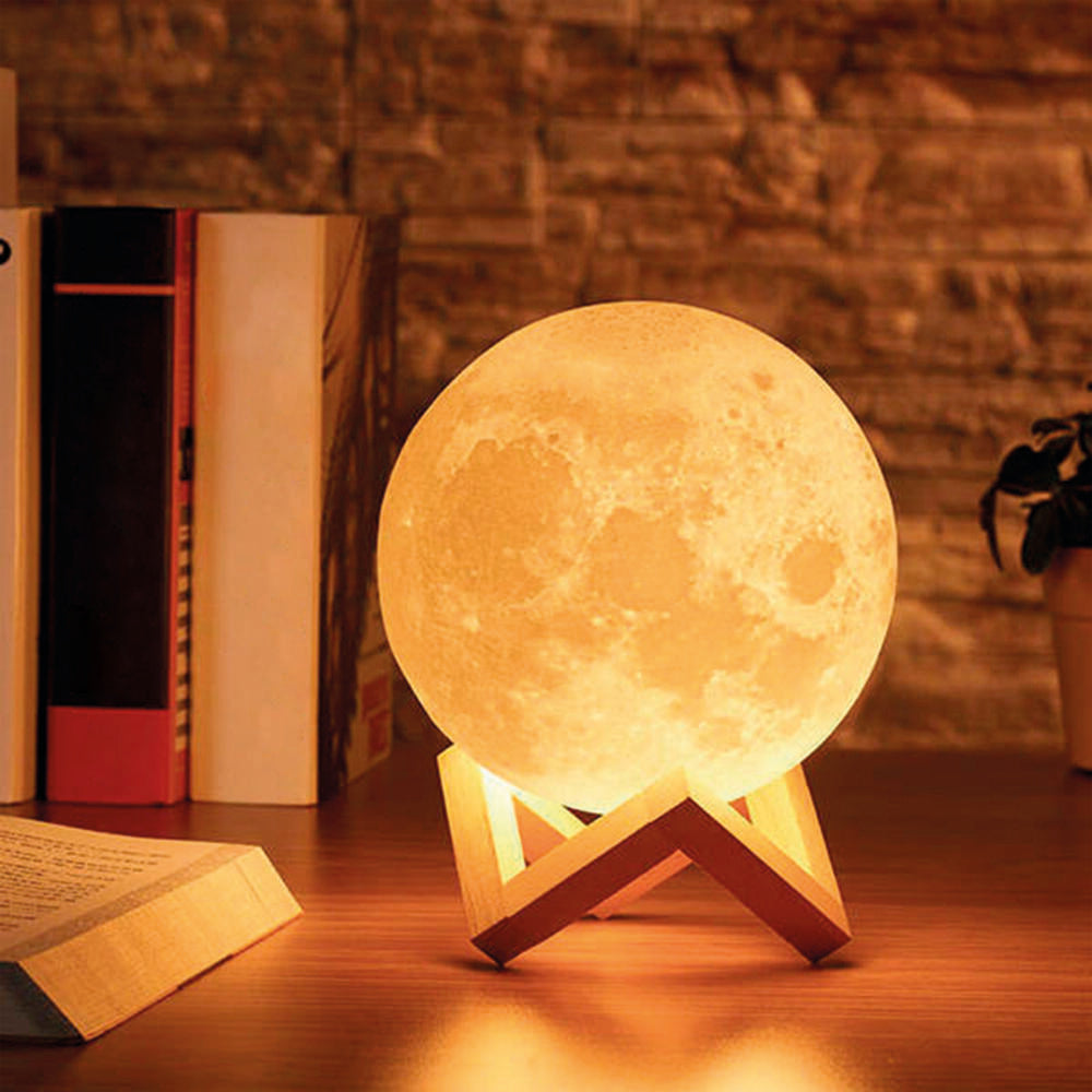 Lámpara Luna 3D — 16 Colores con Mando