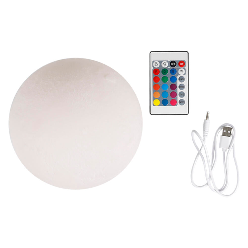 Lámpara Luna 3D — 16 Colores con Mando